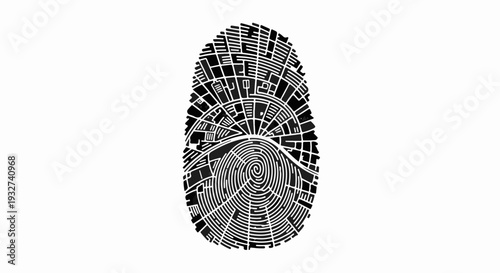 Intricate fingerprint pattern representing unique identity and data security.