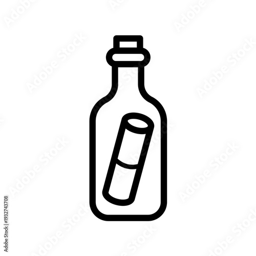 Message in a bottle, - Vector icon