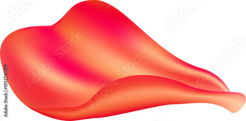 Tender spring red coral flower flow. Aroma of cherry blossoms. Floral air vortex. Magic spring dust petals splash. Design for gift, card, package. Vector illustration.