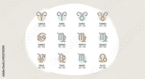 Zodiac signs illustration representing astrological symbols and celestial concepts for guidance.