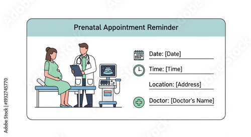Pregnant Woman at Prenatal Medical Appointment with Doctor and Ultrasound Machine