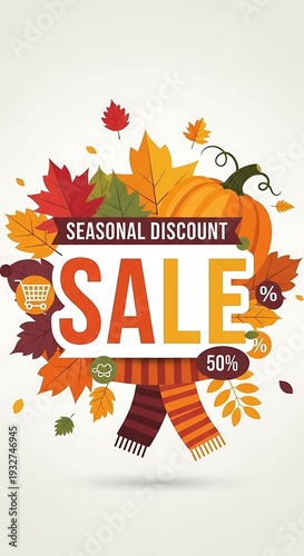 Autumn seasonal discount sale advertisement.