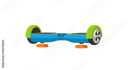 Colorful Electric Hoverboard on White Background