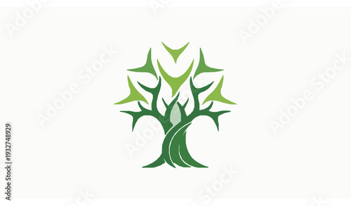 Family tree logo with abstract people vector illustration