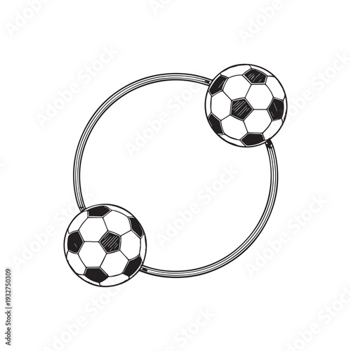  Soccer Football Circular Border Frame Design Template For Sports Tournament And Team Branding.