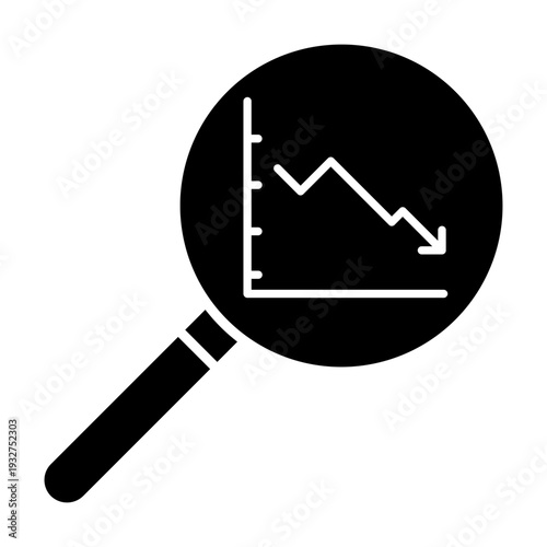 Financial losses vector icon. Revenue decline Illustration sign. Market decline symbol. Economic decline logo. Chart web icon.