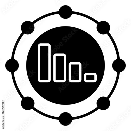 Financial losses vector icon. Revenue decline Illustration sign. Market decline symbol. Economic decline logo. Chart web icon.