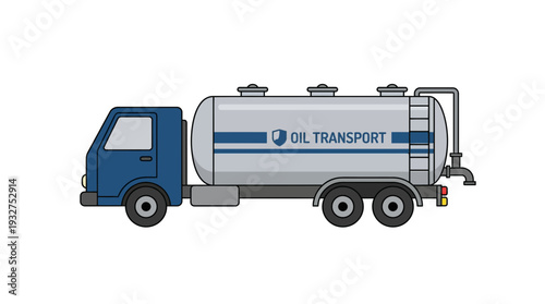 Blue Oil Tanker Truck Illustration