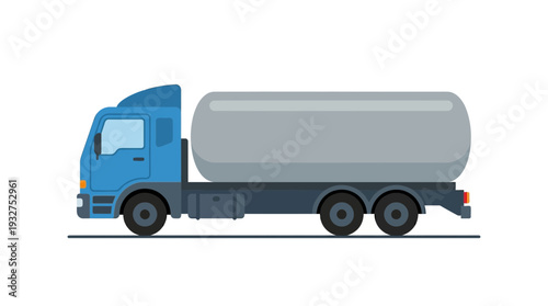 Blue Tanker Truck Illustration
