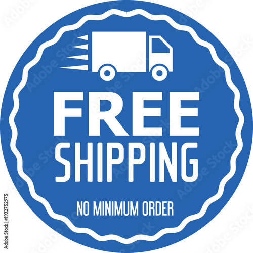 Free shipping icon with a blue background