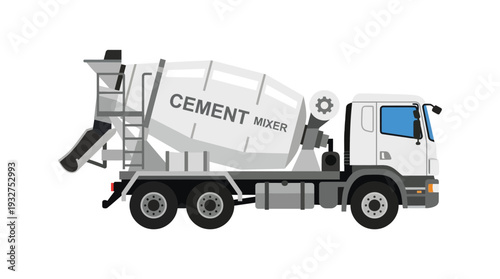 Concrete mixer truck illustration