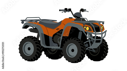 Orange ATV Quad Bike Illustration