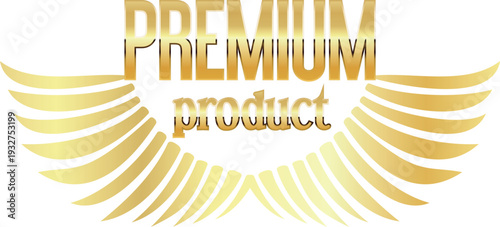 Premium product logo with golden wings