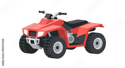 Red Quad Bike ATV Illustration