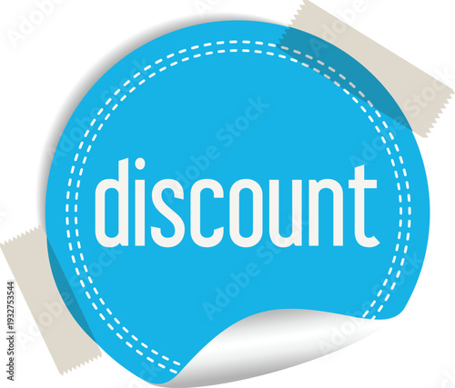 A blue sticker with a discount offer peeled back