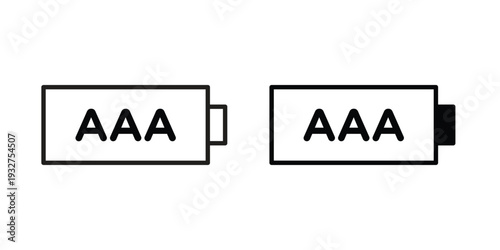 AAA battery icon Symbol for App and Web UI Design Vectors