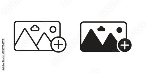 Add photos icon Symbol for App and Web UI Design Vectors