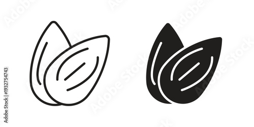 Almond icon Symbol for App and Web UI Design Vectors