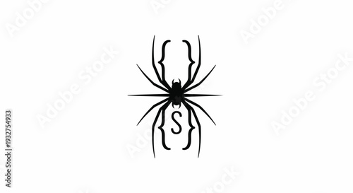 Creative abstract spider web logo with curly brace elements