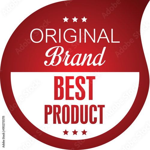 Original brand best product logo with red and white color scheme