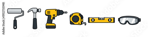 Collection of essential DIY and construction tools for home improvement projects