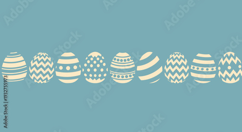 Easter Egg Minimal Band Flat Vector Illustration
