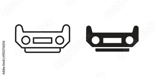 Car bumper icon Symbol for App and Web UI Design Vectors