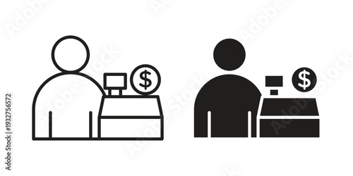 Cashier icon Symbol for App and Web UI Design Vectors