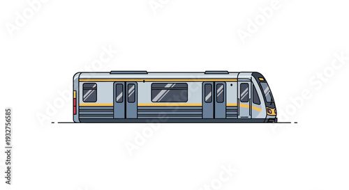 Modern Metro Train Illustration