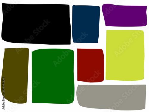 Colorful rectangular boxes. Vector illustration of randomly shaped square boxes.