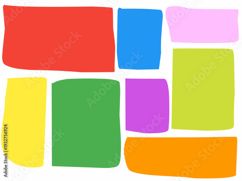 Colorful rectangular boxes. Vector illustration of randomly shaped square boxes.