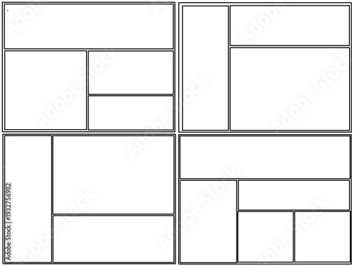 Rectangular boxes with black lines. Vector illustration of stacked square boxes.