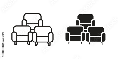 Cinema seat icon Symbol for App and Web UI Design Vectors