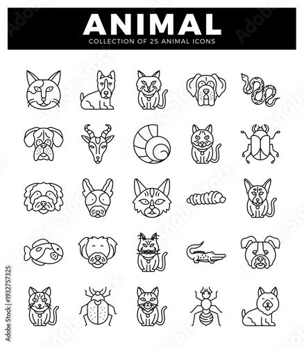 animal icons in black outline on a white background.