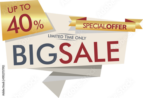 A big sale sign with a special offer