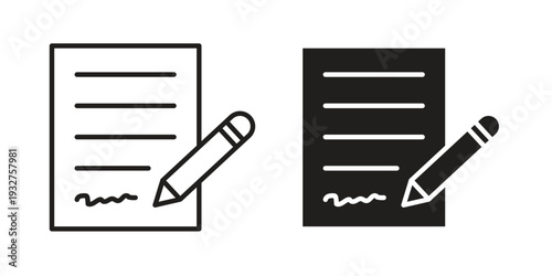 Contract icon Symbol for App and Web UI Design Vectors