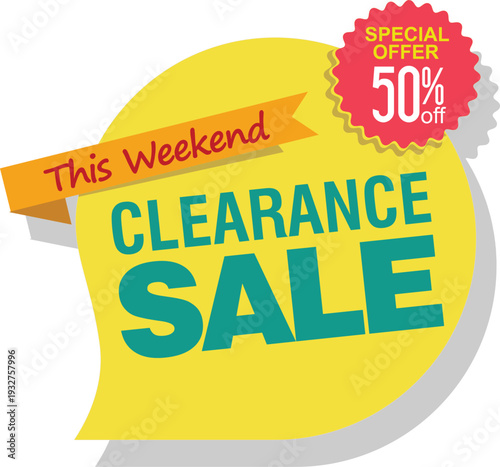 A yellow sign advertising a clearance sale