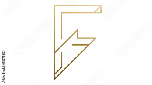Wallpaper Mural Minimalist Gold Line Art Letter F Logo Icon for Premium Business Branding and Contemporary Design Torontodigital.ca