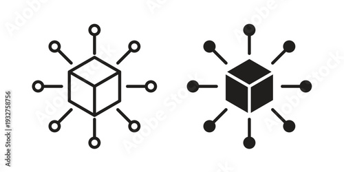 Decentralized icon Symbol for App and Web UI Design Vectors