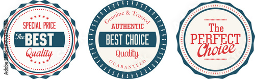 Collection of best quality and choice labels
