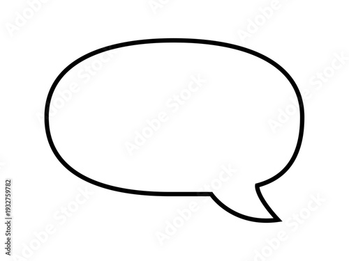 Minimal orange speech bubble doodle vector sticker, flat message box, blank chat box element, frame border, banner