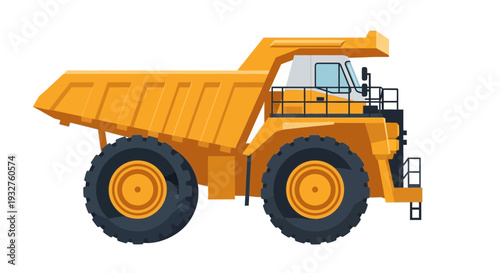 Yellow Mining Dump Truck Vehicle