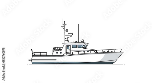 Modern patrol boat illustration