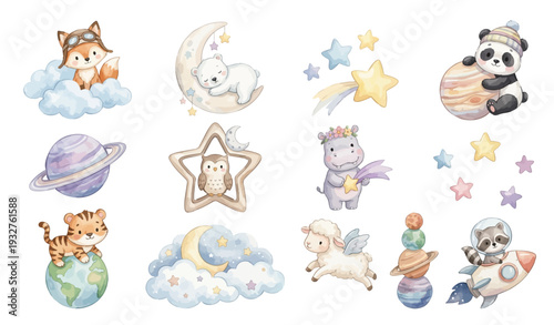 Cute watercolor galaxy