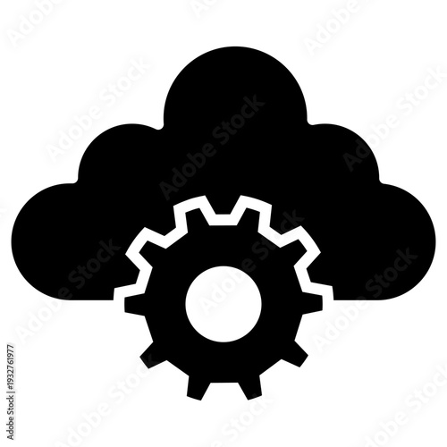 Cloud service vector icon. Cloud storage Illustration sign. Database symbol. Cloud drive logo.