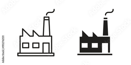 Factory icon Symbol for App and Web UI Design Vectors