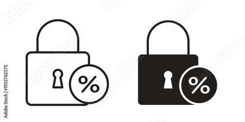 Fixed rate mortgage icon Symbol for App and Web UI Design Vectors