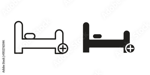 Hospital bed icon Symbol for App and Web UI Design Vectors