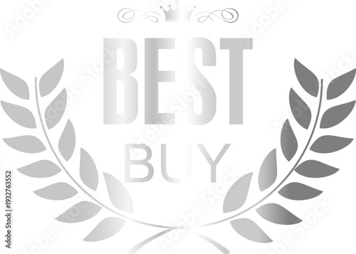 Best buy logo with laurel wreath and crown