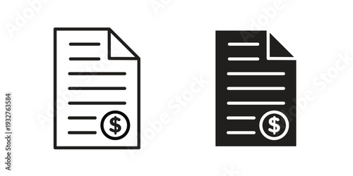 Invoice icon Symbol for App and Web UI Design Vectors